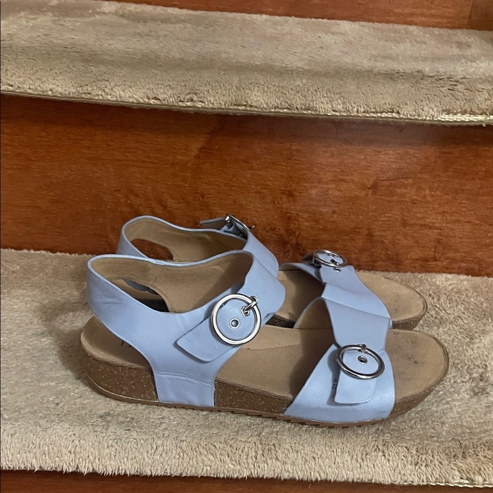 Hotter Light Blue Buckle Sandals Women's Size US 9